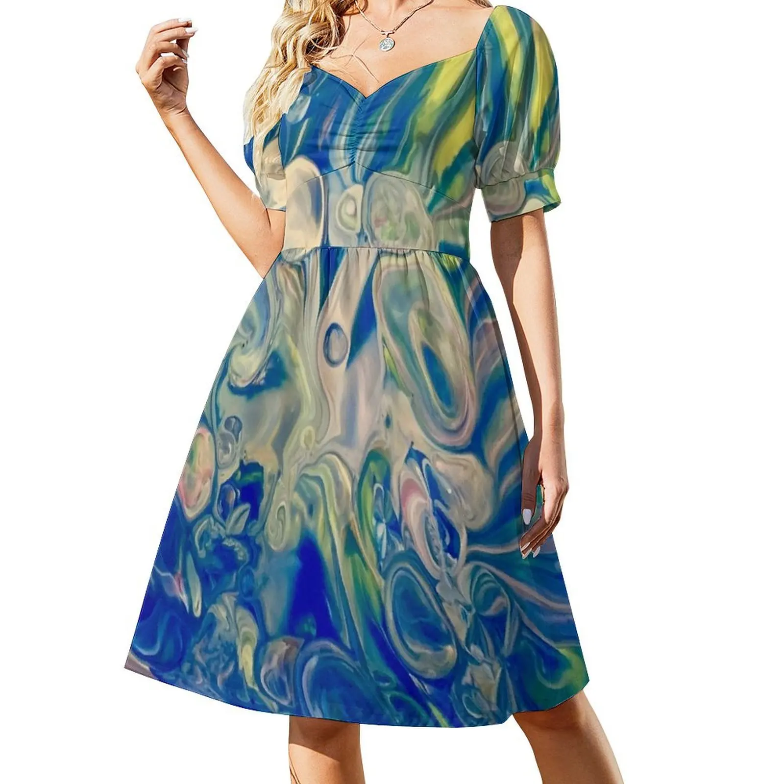 thumbnail image 1 of El bosque encantado de las flechas luminosas Vestido de manga corta Vestido holgado Ropa de playa, 1 of 7