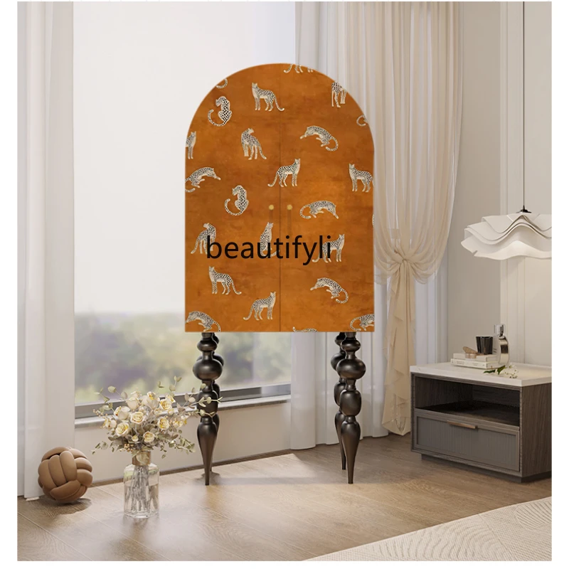 

Domestic Solid Wood Chest of Drawers Storage Cabinet Entrance Cabinet Living Room Dining Room Double Door High Foot Cabinet