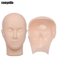 

3D Elastic Silicone Makeup Practice Mannequin Head Face Skin Eyebrow Lips Tattoo Training Blank Model Eyelashes Extension Supply