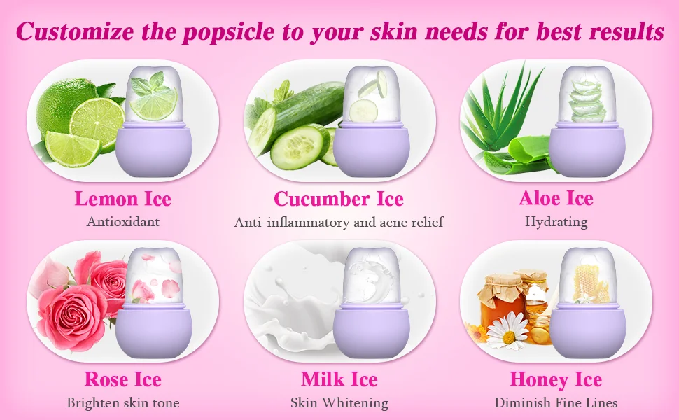 Silicone Face Ice Cube Mould Beauty Skin Care Silicone Face Ice Roller