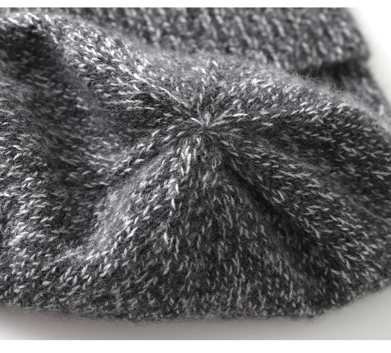 Herbst Winter 100% Kaschmir Stilvolle Hut Neue Gestrickte Dicke Vielseitige Casual Unisex Gehörschutz Warme Kopf Wrap Beanie – Detail 20