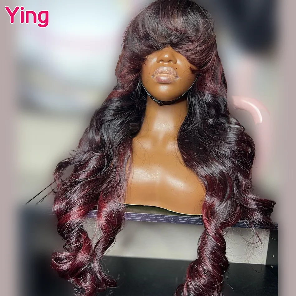 

Ying 200% Body Wave Omber Burgundy 13x4 Transparent Lace Wig 5x5 Lace Front Wig13x6 Lace Frontal Wig PrePlucked With Baby Hair