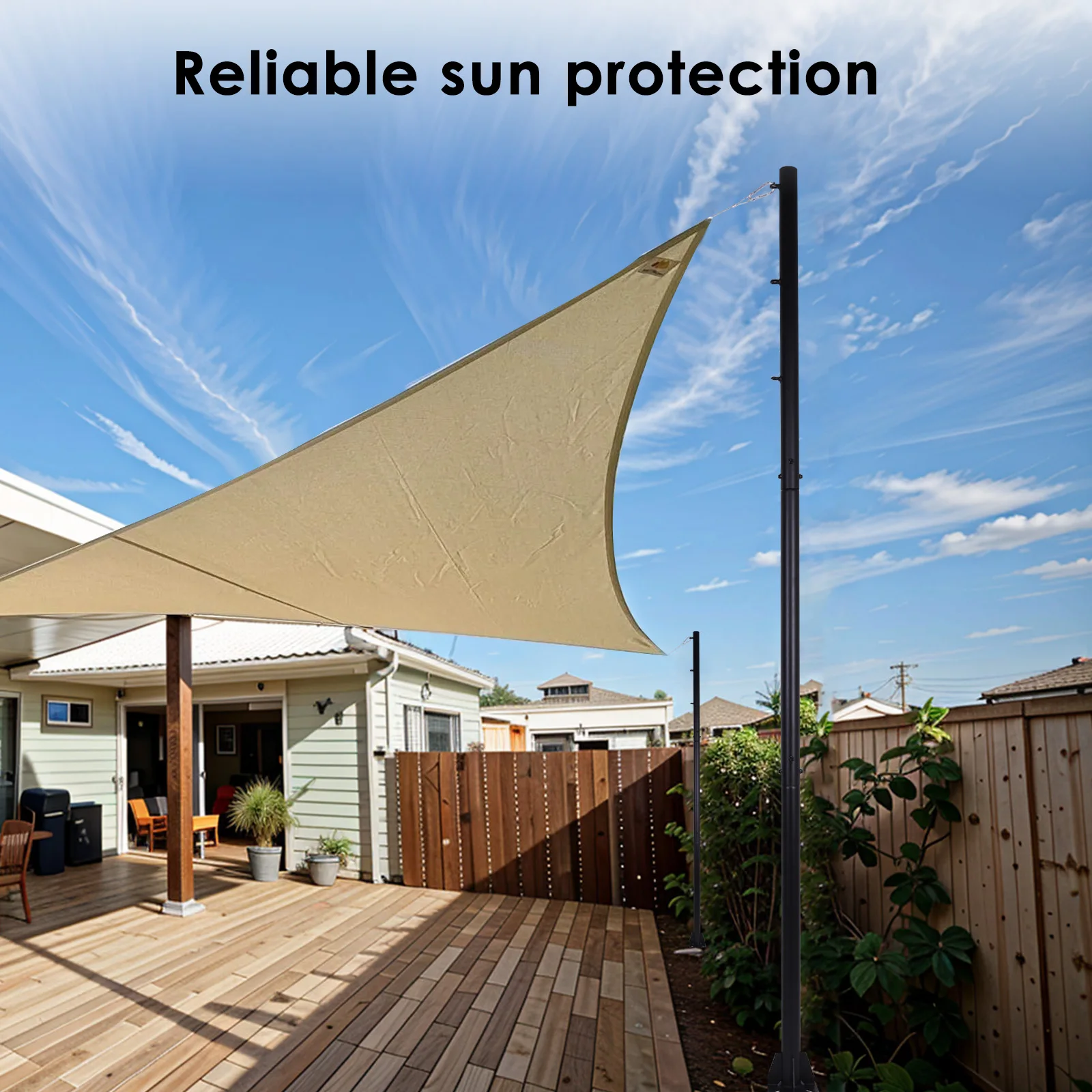 Metal Outdoor Sun Shade Poles Heavy Duty Kit for Patio