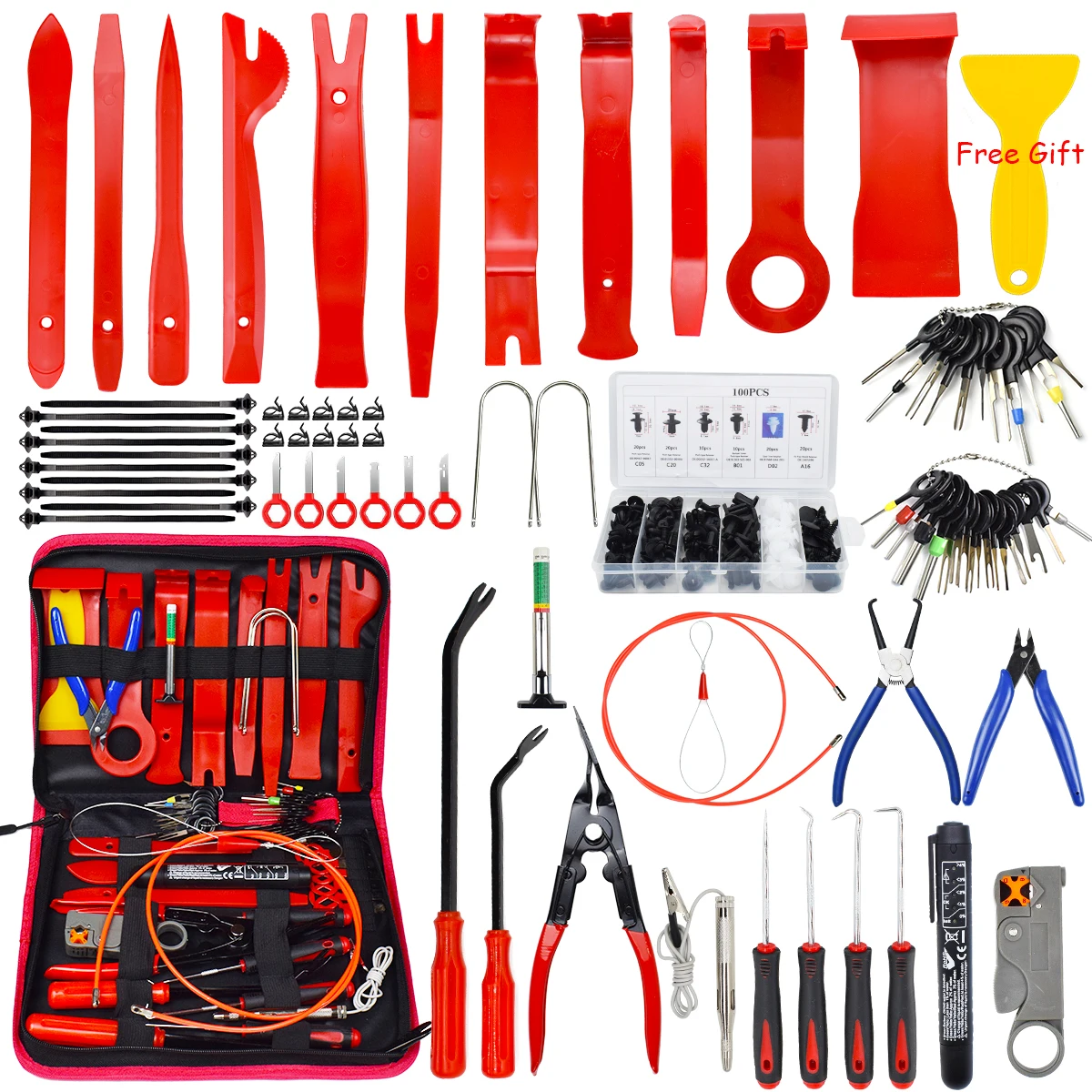 

Car Disassembly Tools Set DVD Stereo Refit Kit Interior Trim Panel Dashboard Pry Removal Tool Repair Tools Auto Door Clips Rivet