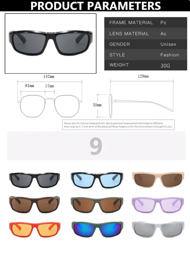 Green Retro Punk Trendy UV400 Sport Sunglasses