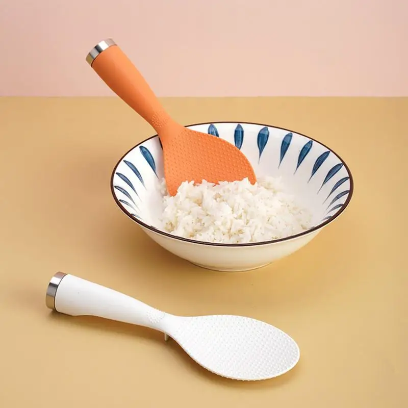 Non-Stick Standing Plastic Rice Shovel Long Handle Spoon Multifunctional Rice Scoop Cooker Spatula Tableware Kitchen Accessories plastic rice spoon cooking scoop