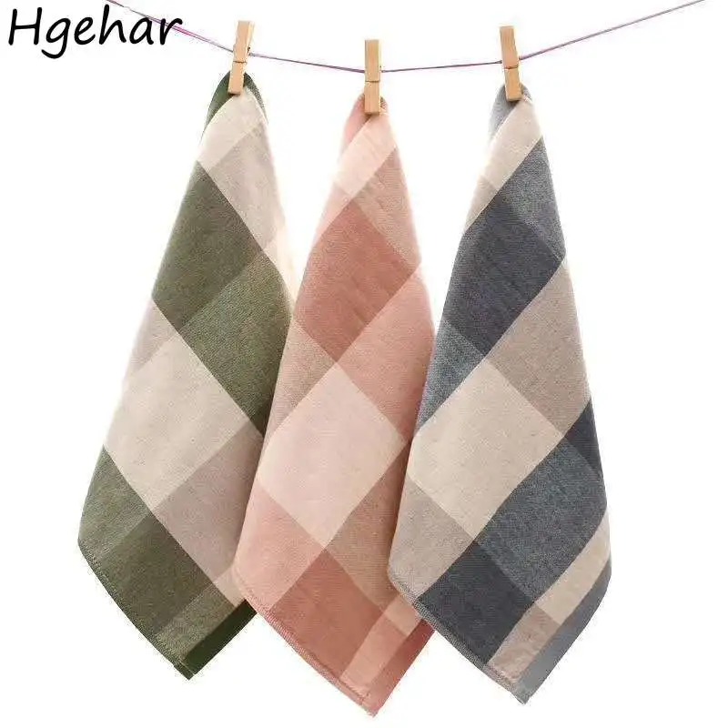 Japanese Plaid Handkerchief Towels Couple Household Washcloth Soft Absorbent Quick Dry Face Hair Toallas De Pañuelo Cotton Towel 1