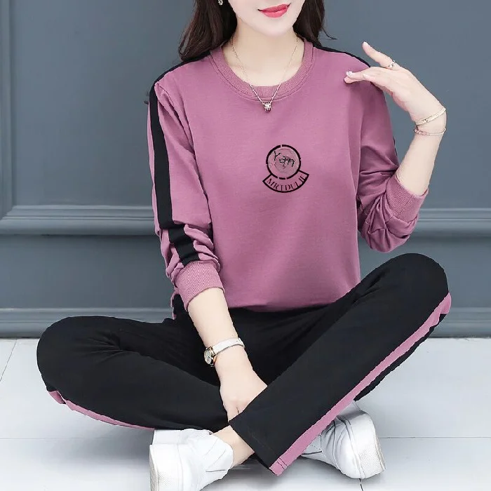 RTS Ensemble De Streetwear Esthétique 2 Pièces Pour Femmes Sweat à Capuche Trico
