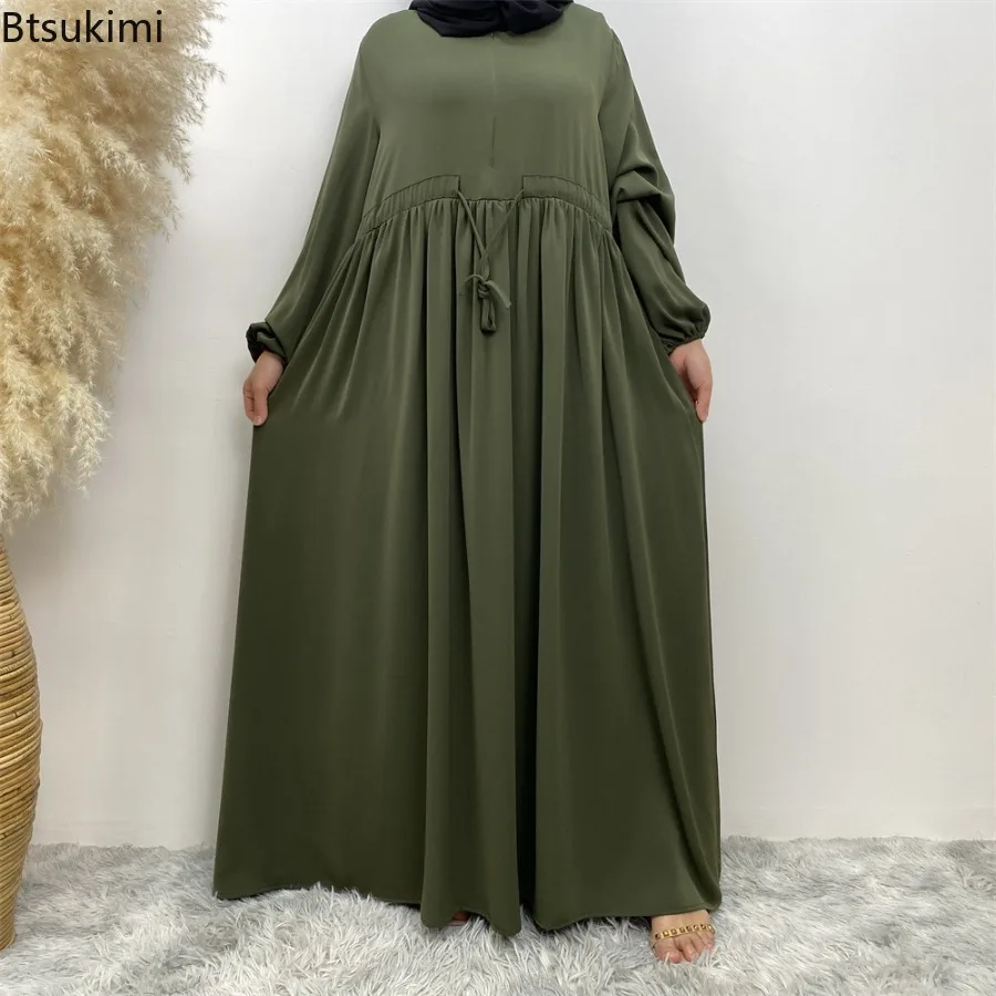 Простое Молитвенное платье, Новое Элегантное макси-платье, высокое качество, ИД Рамадан, скромная абайя, хиджаб, эластичные манжеты, мусульманская женская одежда