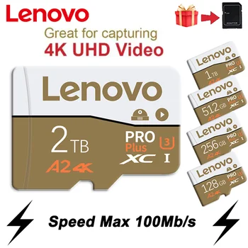 Lenovo 2TB V30 SD Card 128GB High-Speed 512GB 1TB Micro TF Memory Card dla DJI Drone/360 Camera/Gimbal 4K Footage