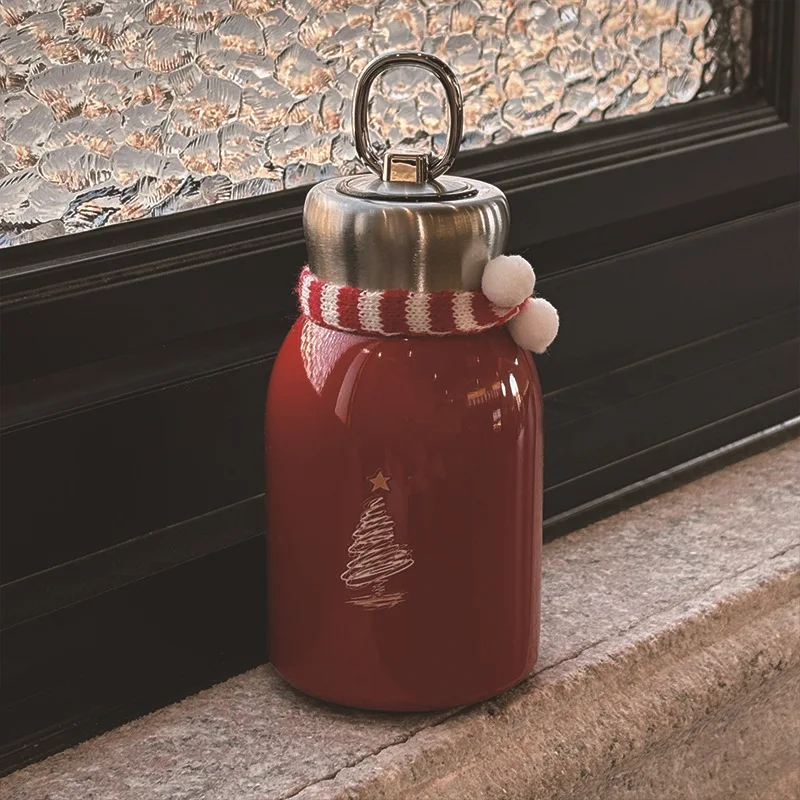 300ML Pocket Thermos Cup Stainless Steel Coffee Mug Portable Travel Water Bottle  Sport Water Bottle Christmas New Year Gifts