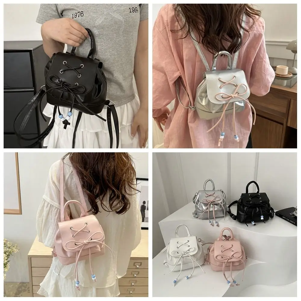 

Tie Bow Backpack Portable Bowknot Cute School Bag Handbag Y2k Ballet Style Shoulder Bag Spicy Girl