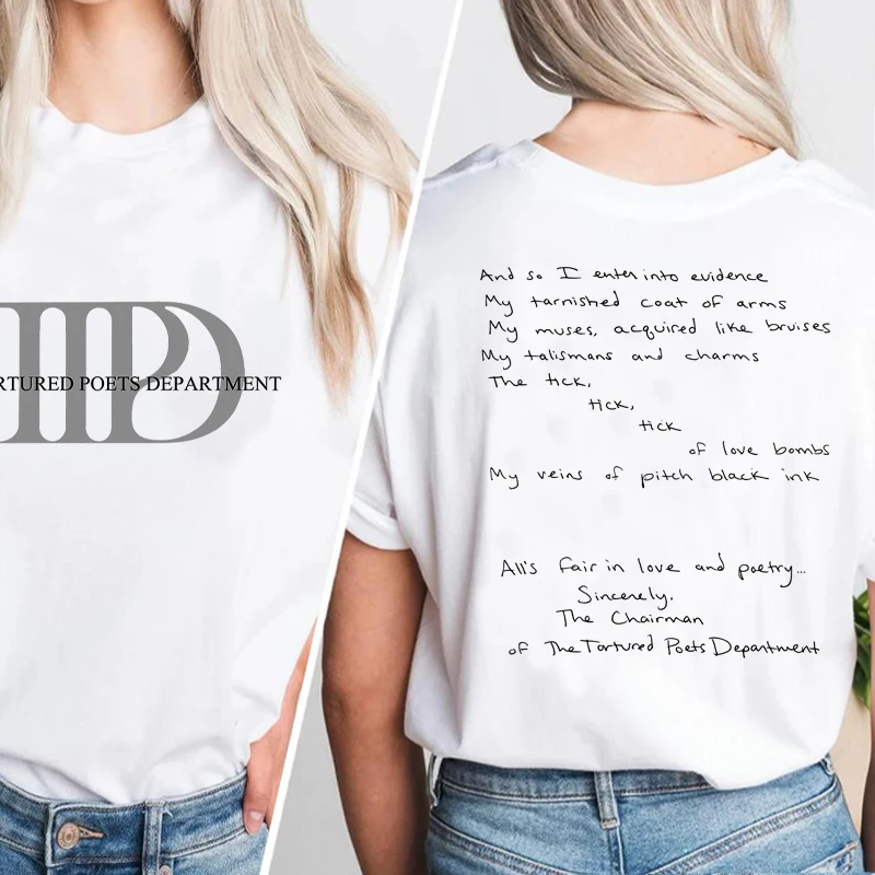 The Tortured Poets Department T-shirts for Women TTPD Printed Tshirt Cotton Short Sleeve Tees Music Concert T Shirt Streetwear 3