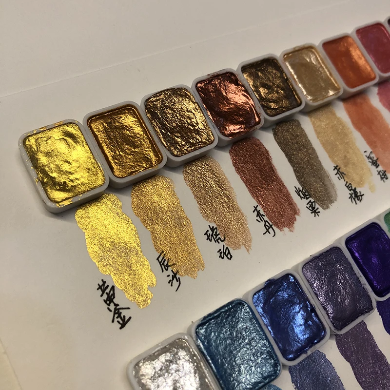 Traditional Chinese Painting Gold And Silver Powder Solid Packaging Paint Diy Nail Drops Glue Painting Wrapped Flower Card