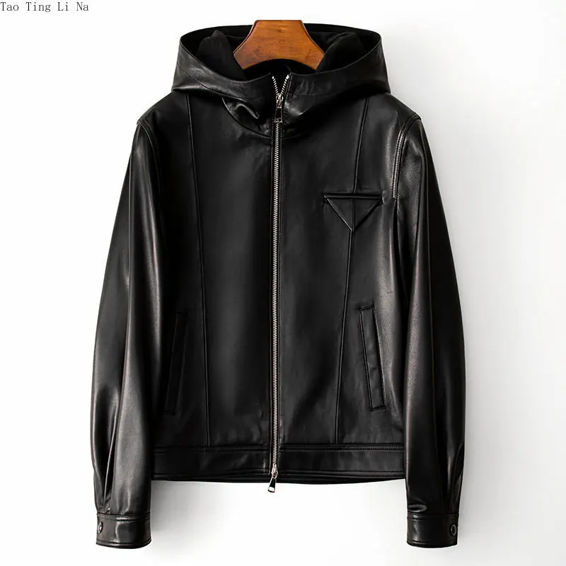 2023 Genuine Sheepskin Casual Leather Coat Spring New Women Fashion Jacket H1 spring fashion new black zipper genuine leather jacket women s casual stand collar short sheepskin motorcycle coat simple style