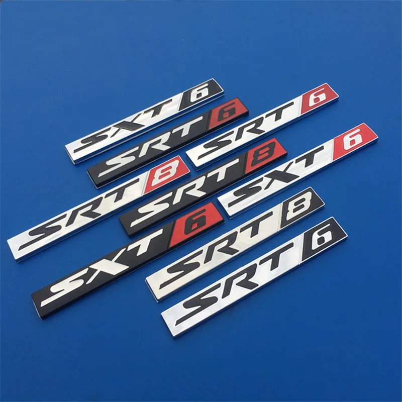 

3D Metal SRT SXT Logo Emblem Stickers Decal Chrome Badge Car Styling For Dodge SRT CHALLERGER SRT6 SXT6 SRT8 SRT10 Journey JEEP