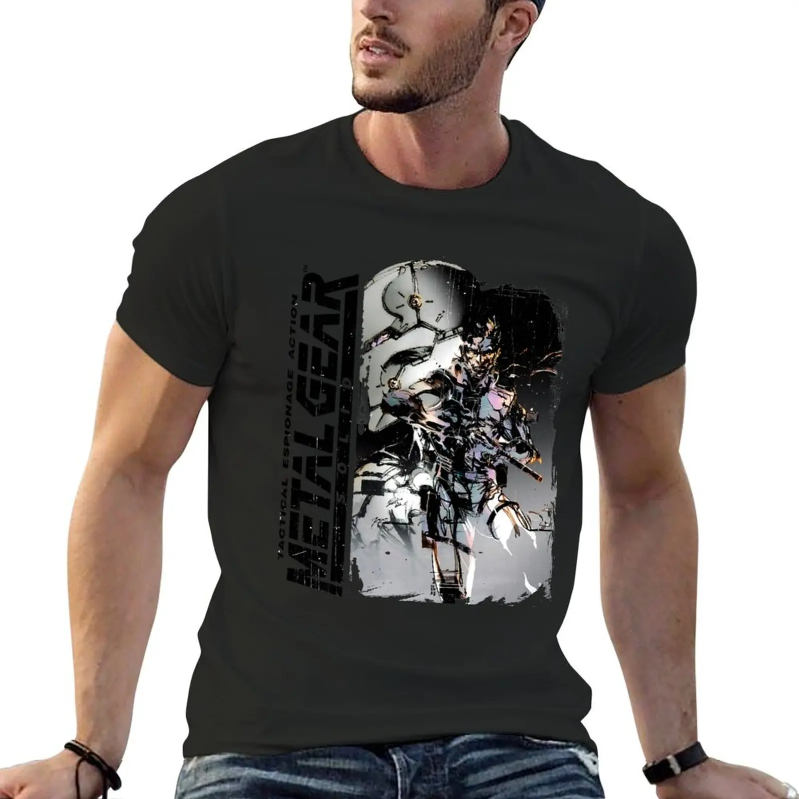 

Snake Metal gear Solid T-Shirt sweat shirts graphic anime clothes vintage clothes Men's cotton t-shirt