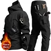 NEW Camo Fleece Warm Sets Winter Soft Shell Tactical Jacket Cargo Pant Outdoor Multi-pocket Waterproof Hunting Suit 2