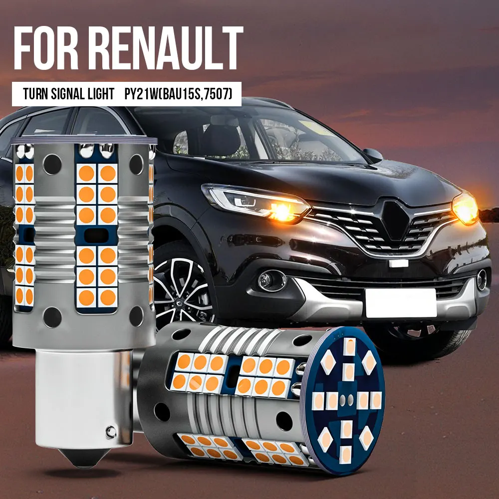 

2pcs PY21W BAU15S Canbus LED Turn Signal Light Blub For Renault Clio 3 4 Espace 5 Fluence Kadjar Koleos 1 2 Laguna Coupe Twingo