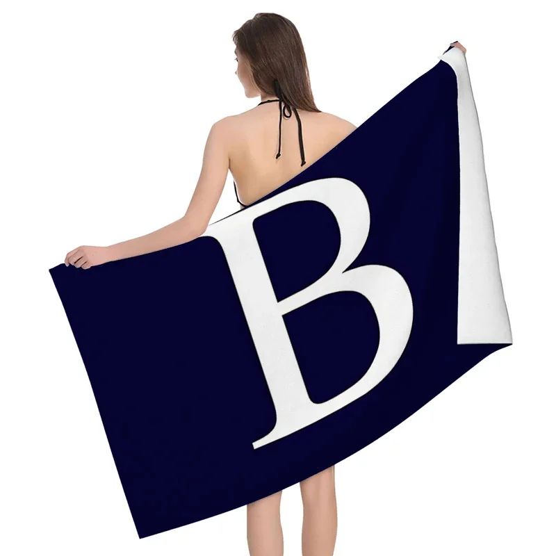 1pc Flower wreath letter pattern Pattern Beach Towel,Ultra-Fine Fiber Beach Blanket,Highly Absorbent Bath Towel,Suitable
