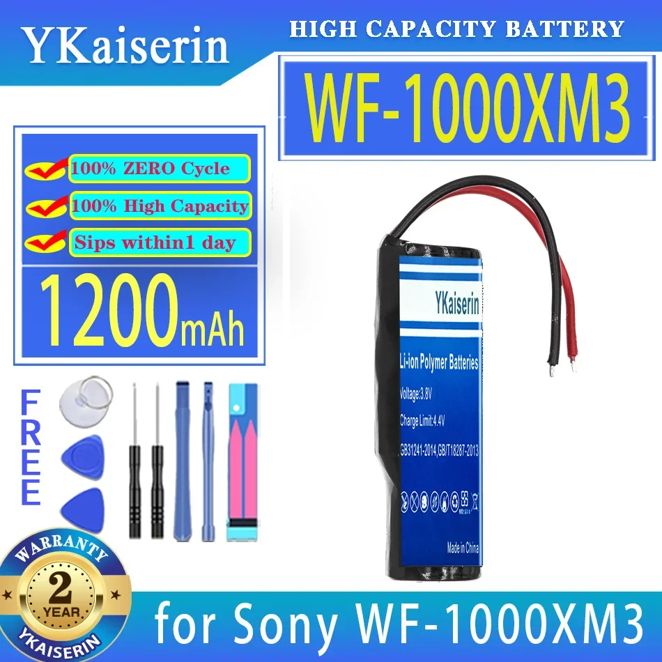 

Аккумулятор ykaisсеребрин WF1000XM3 (14430 дюйма, 2 линии) 1200 мАч для Sony