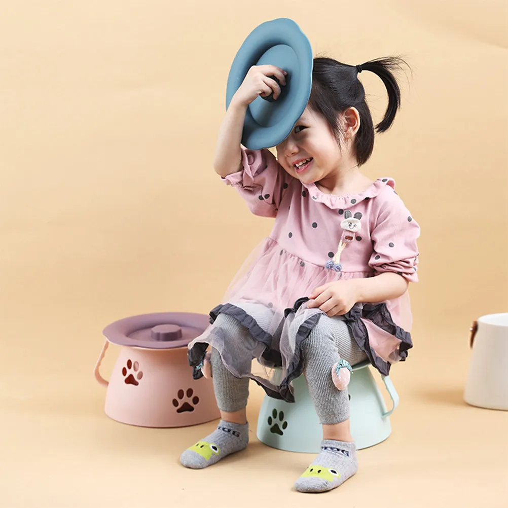 뚜껑이 있는 변기, 두꺼운 플라스틱 변기 시트, 냄새 차단, 휴대 간편