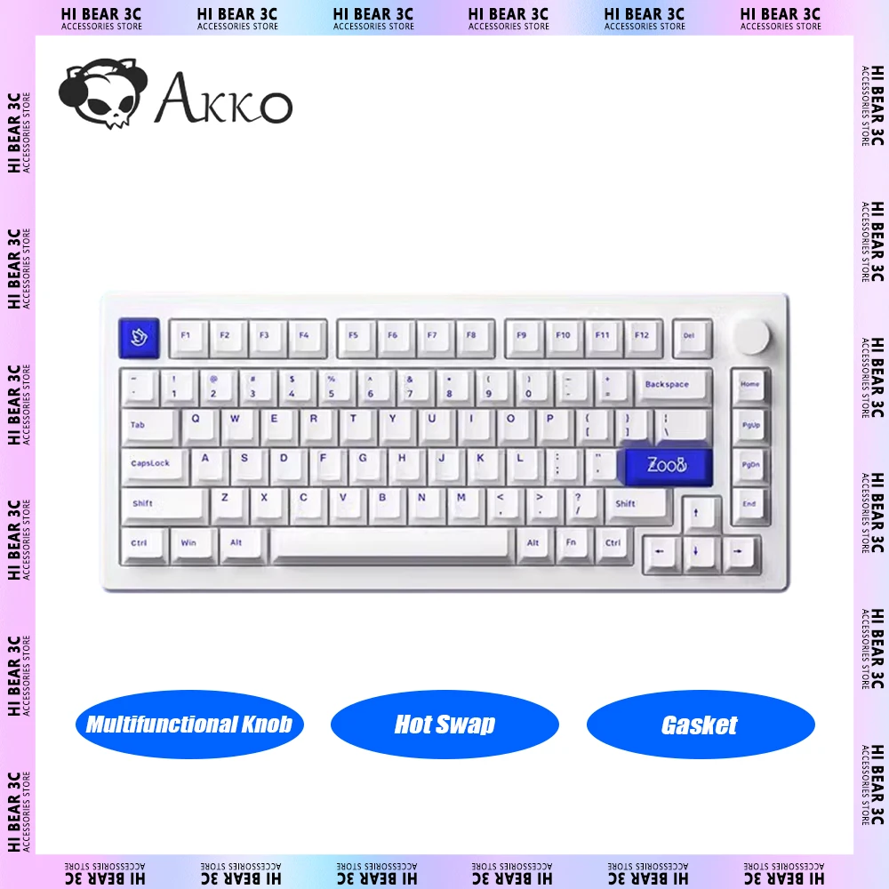 

Akko MOD007 Mechanical Keyboard Multifunctional Knob Hot Swap Gasket 82 keys Gaming Keyboard Pc Gamer Accessories Win Mac Office