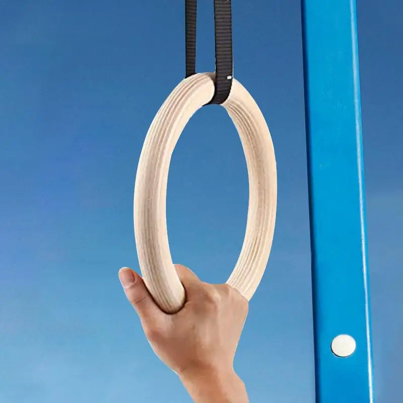 28/32MM Birch Fitness Rings Wooden Gymnastics single Rings Fitness Home Gym Equipment Strength Training Gymnastics Equipment gymnastic rings