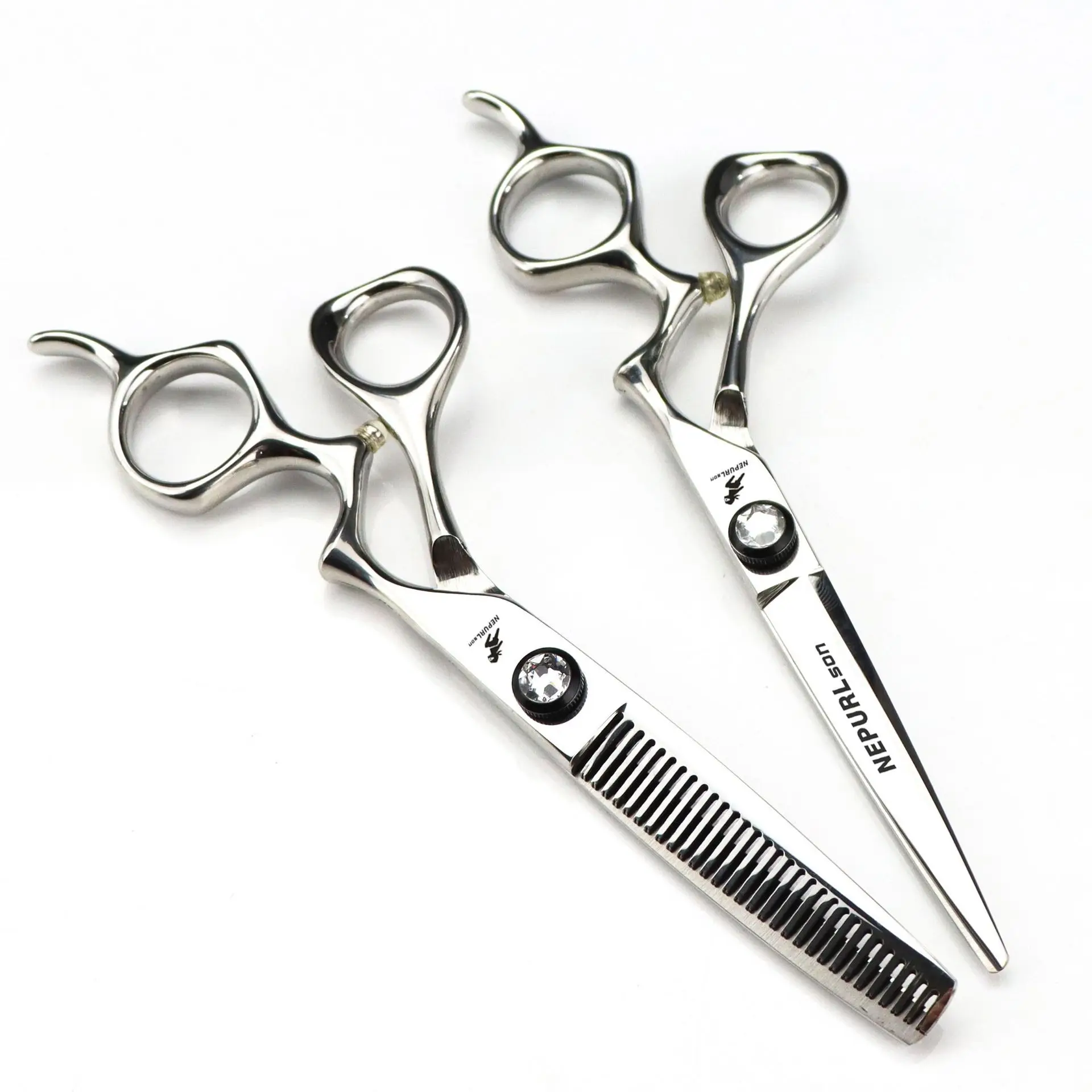 

6.0 inch bright HE-02 curved handle hair scissors