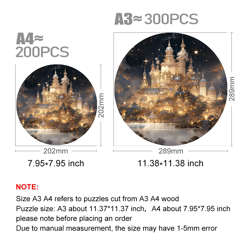 Adults Scenery Wooden Puzzles Temple Forest Grand Eid al-fitr Wood Jigsaw Puzzle Educational Game For Adults Decompression Toys
