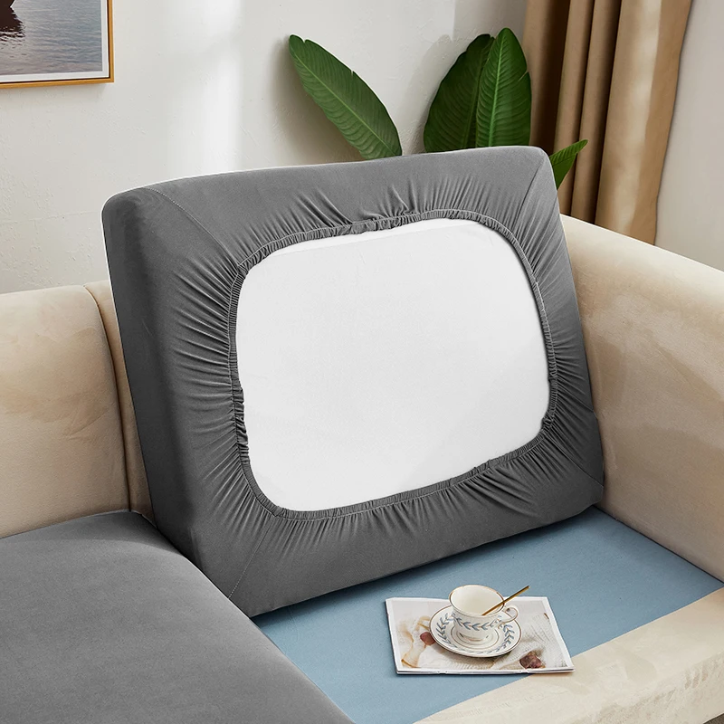 Solid Color Sofa Seat Cushion Covers Elastic Sofa Cover for Living Room Pets Kids Couch Chair Slipcover Furniture Protector 1PC