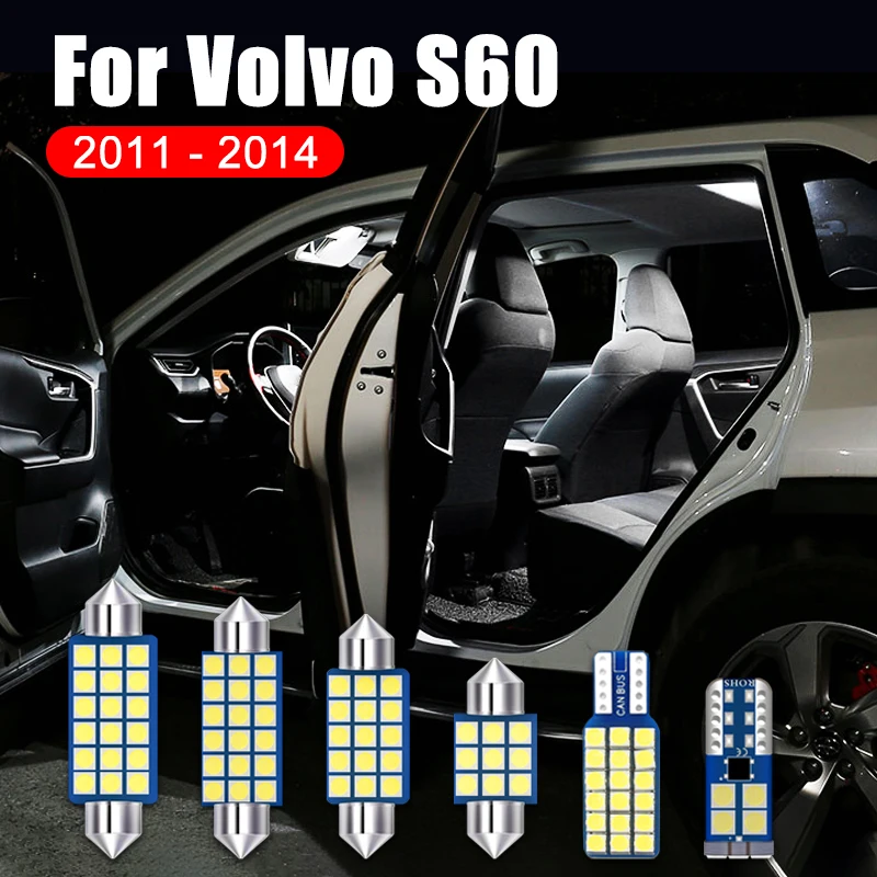 Для Volvo S60 2011 2012 2013 2014 10 шт. 12 В Автомобильный интерьер светодиодные купольные