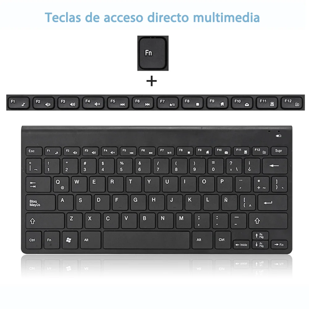 게임 PC 플레이어 TV 용 새로운 스페인어 키보드 무선 마우스 스페인어 키보드 및 마우스 세트 78 키 게임 키보드