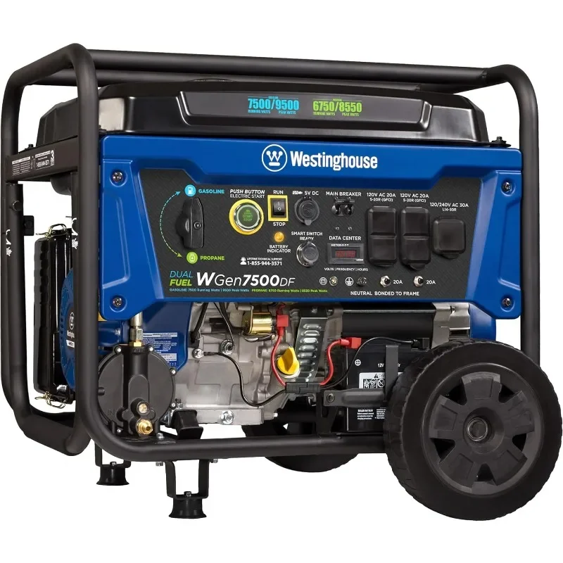 

Outdoor Power Equipment 9500 Peak Watt Dual Fuel Home Backup Portable Generator, Remote Electric Start