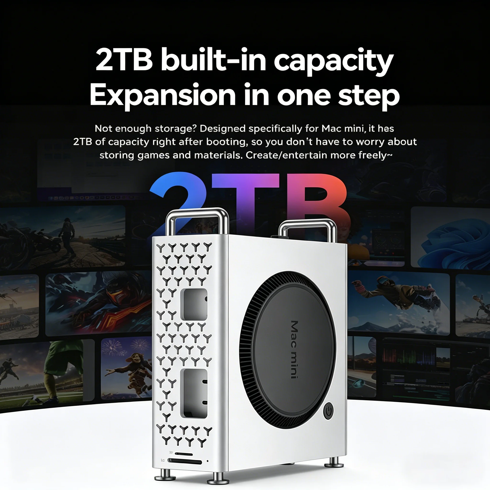 Yottamaster 10Gbps Mac 미니 M4 Dock 섀시 스탠드 MiniPro NVMe 인클로저 M.2 SSD 확장 내부 솔리드 스테이트 드라이브 SD/TF