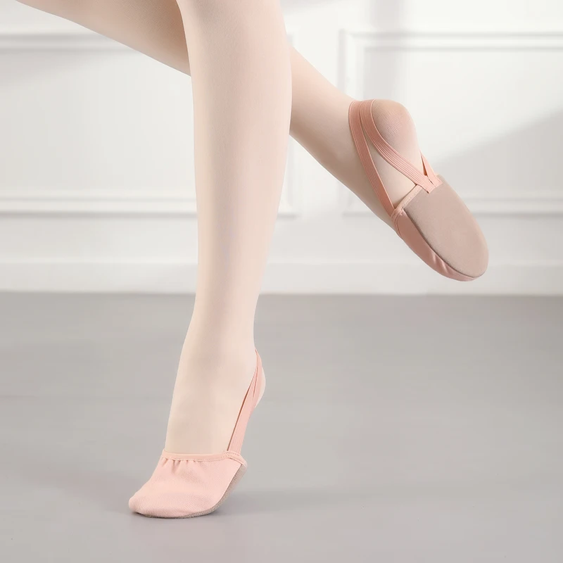 Girls Ballet Dance Shoes Half-palm Shoes Rhythmic Gymnastics Shoes Women's Children's Suede Half Foot Toe Shoes Belly Dance Shoe 3