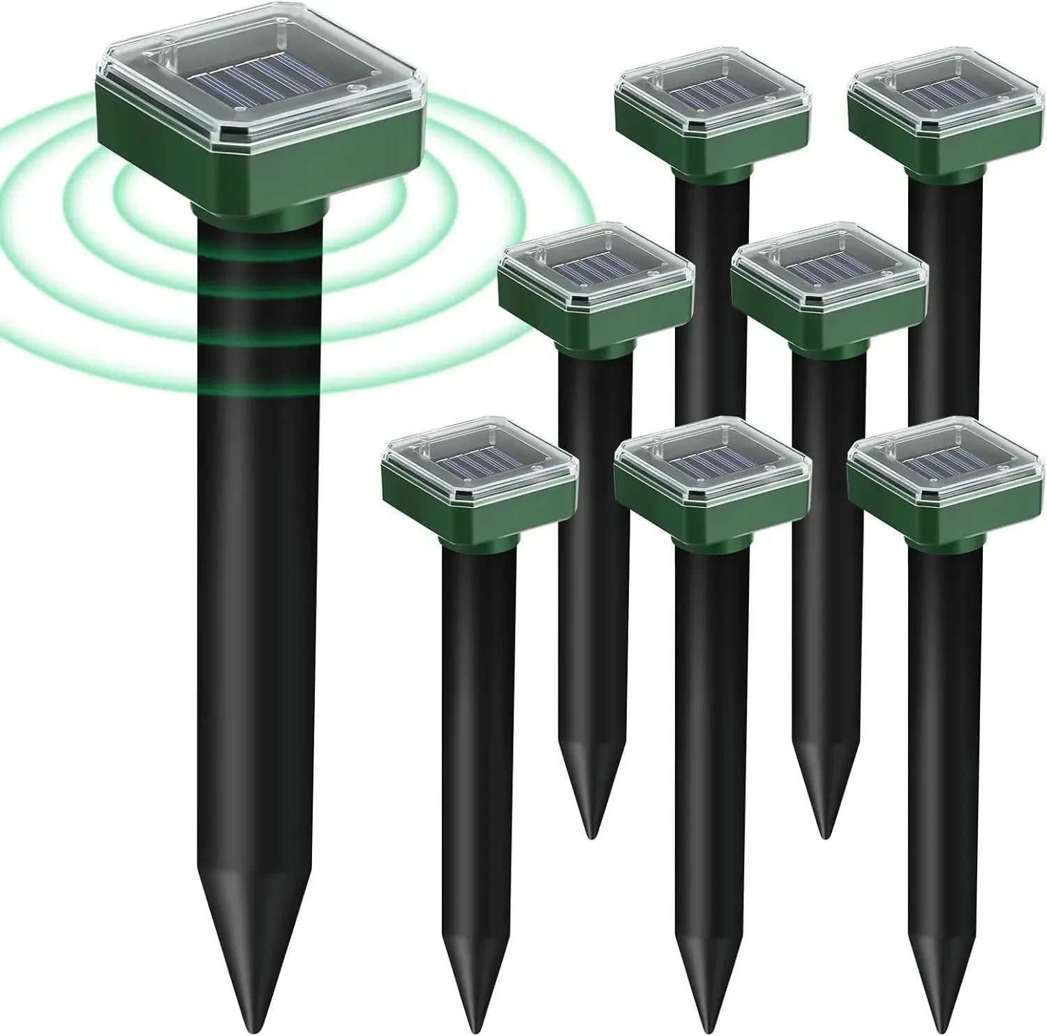 Animal Repellent Solar Ultrasonic Rat Repellent Built-in Buzzer Outdoor Ultrasonic GardenLawn LED Electronic Breeding snake Repellent
