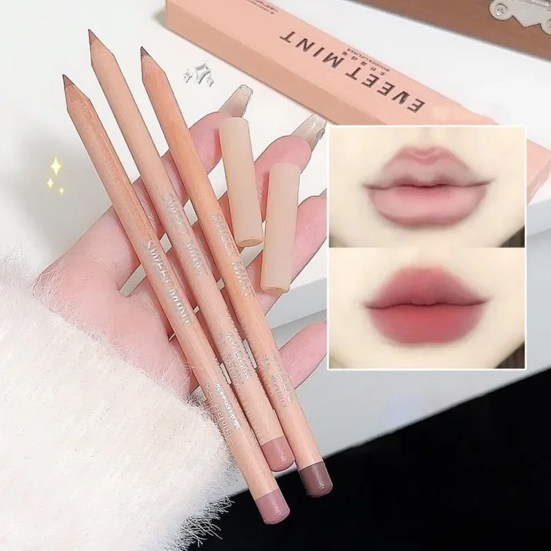 Rose Pink Lip Liner Matte Long Lasting Natural Lipliner Pencil Wooden Pole Nude Brown Lip Liner Lipstick Lips Contour Makeup - 2