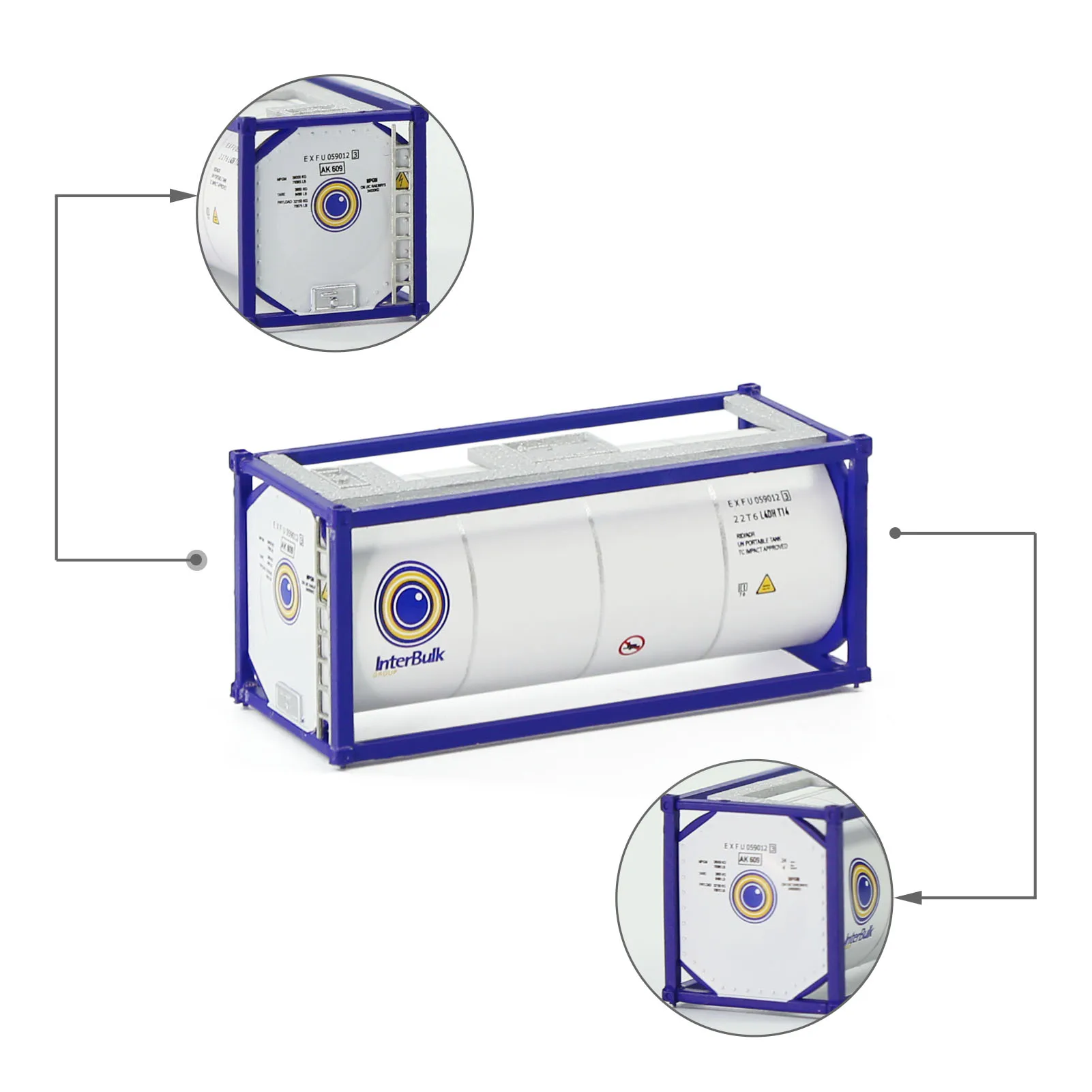 Evemodel Oil Tank 2-Pack - 20' Intermodal Tanktainer Container N Scale