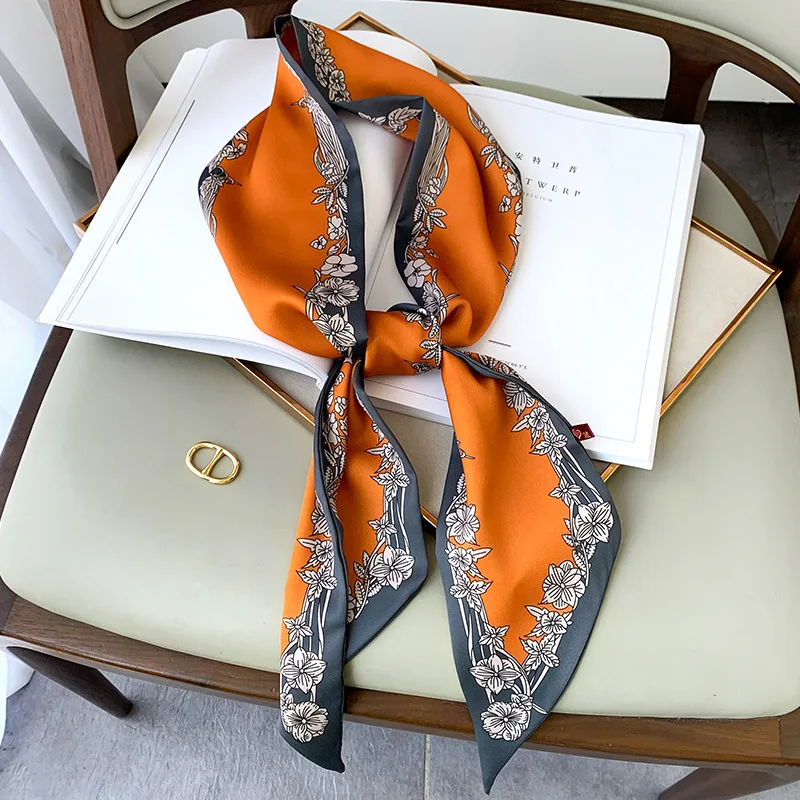 Long Silk Scarf Bag Tie Lady Neck Skinny Scarves Hairband Foulard Horse Print Brand Lady Neckerchief Ribbon 2021 Spring New 3