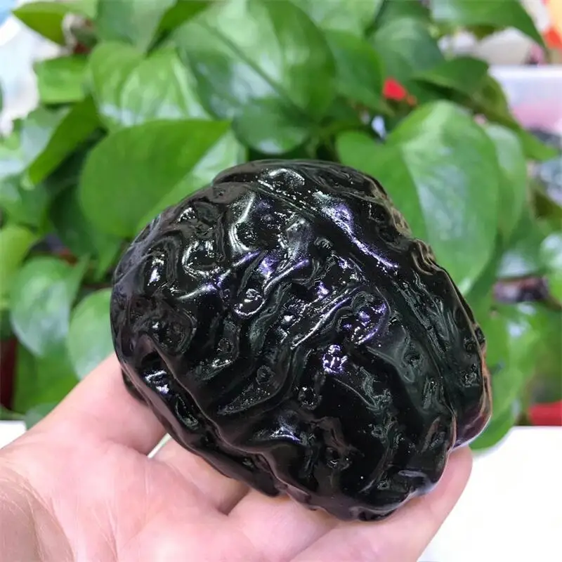 

Натуральный обсидиан ручная работа Мультяшные мозги в форме мощного декора комнаты аксессуары для украшения дома 1 шт.