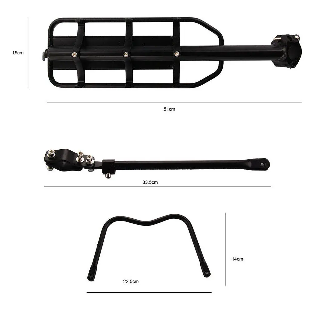 Description Picture 2 of itemOutdoor Equipment Bicycle Back Seat Luggage Carrier Cargo Rear Rack Shelf Cycling Bag Stand Holder Trunk Alloy Tailstock Holder
