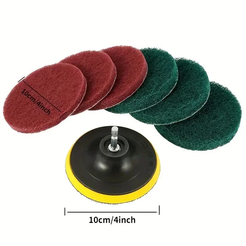 8Pcs 4 Zoll Elektrische Bohrer Pinsel Peeling Pads Mörtel Bohrmaschinen Wäscher Reinigung Pinsel Badewanne Reiniger Werkzeuge Kit staubige Pinsel – Detail 2