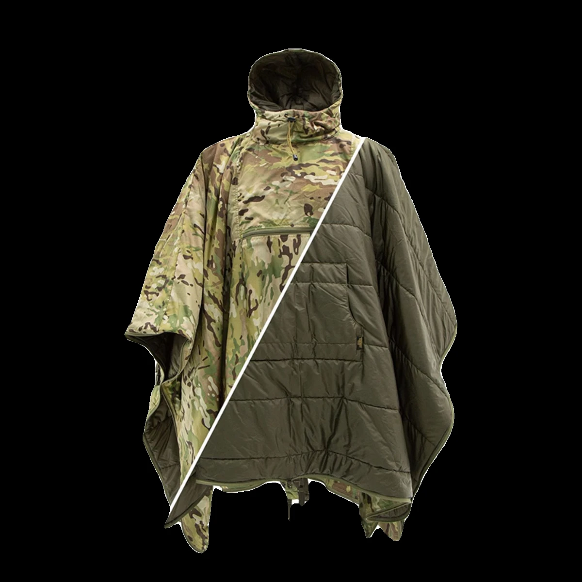 Windproof and Warm Stowable Tactical Poncho, Outdoor Blanket