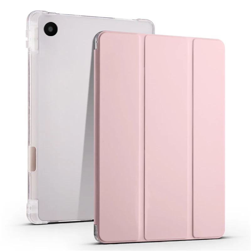 Elegant Trifold PU Leather Tablet Case with Pen Holder and Soft Back Stand - 10.1 Inch