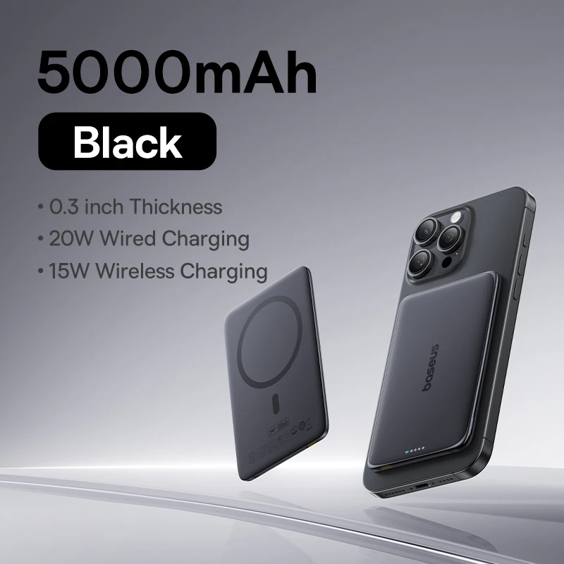 Baseus 5000mAh بنك الطاقة المغناطيسي 15W اللاسلكي...
