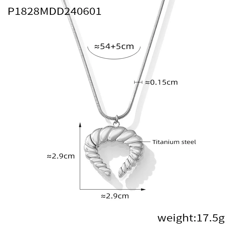 Moderne Große Geometrische Anhänger-Halskette für Damen, Edelstahl Vergoldete Kette, Lange Luxus-Halskette, Wasserfester Schmuck, Geschenk – Detail 3