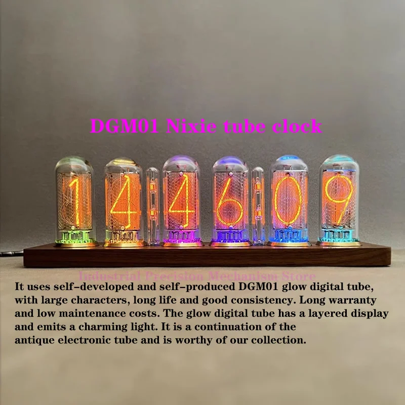 

DGM01 Nixie tube clock has large characters, long life and good consistency. Custom/Multiple background light scenes