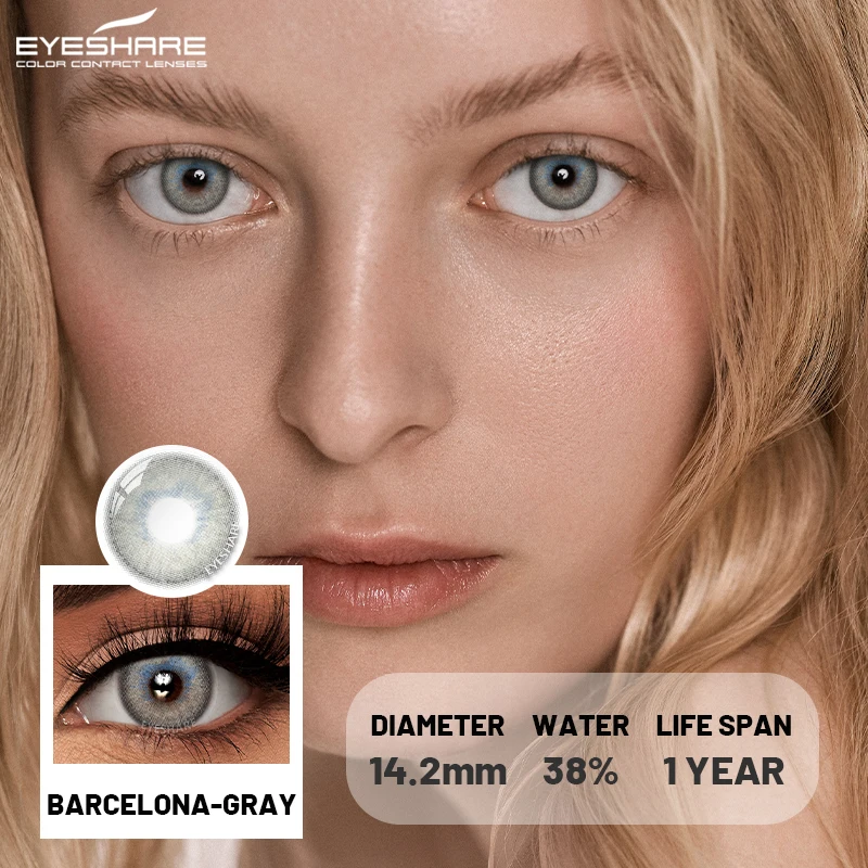 EYESHARE 1 Paar farbige Kontaktlinsen für Augen, natürliche blaue Augenlinsen, kosmetische grüne Kontaktlinsen, jährliche braune Augenlinse, graue Linsen – Detail 28