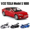 1/32 Tesla Model S 100D SUV Toy Car Model Diecast Alloy Metal Miniature Sound & Light Pull Back 1:32 Collection Gift For Boy Kid 1